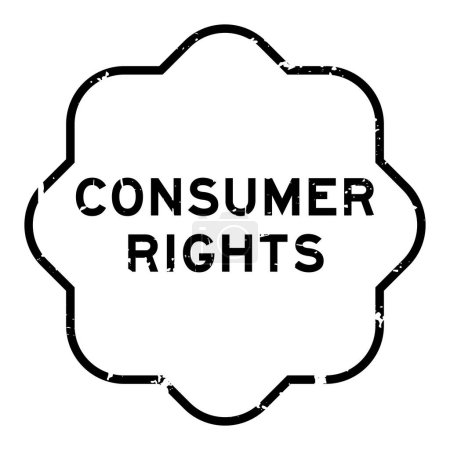 Illustration for Grunge black consumer rights word rubber seal stamp on white background - Royalty Free Image