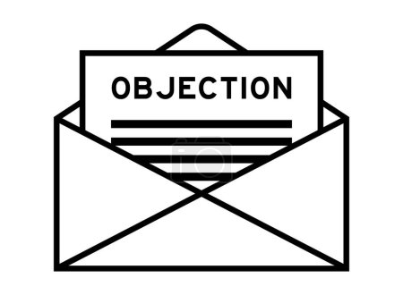 Illustration for Envelope and letter sign with word objection as the headline - Royalty Free Image