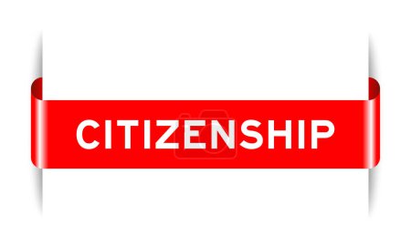 Ilustración de Banner de etiqueta insertado de color rojo con ciudadanía de palabra sobre fondo blanco - Imagen libre de derechos
