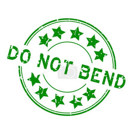 Ilustración de Grunge verde no doblar palabra con estrella icono sello de goma redonda sello sobre fondo blanco - Imagen libre de derechos