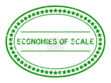 Ilustración de Grunge verde economías de escala palabra sello de goma ovalada sello sobre fondo blanco - Imagen libre de derechos