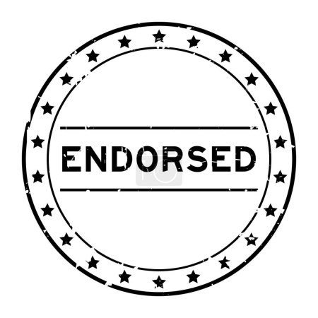 Ilustración de Grunge negro refrendado palabra ronda sello de goma sobre fondo blanco - Imagen libre de derechos