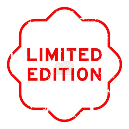 Téléchargez les illustrations : Grunge rouge édition limitée mot caoutchouc cachet timbre sur fond blanc - en licence libre de droit