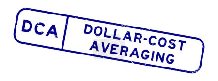 Téléchargez les illustrations : Grunge bleu DCA dollar coût moyen mot carré cachet en caoutchouc sur fond blanc - en licence libre de droit