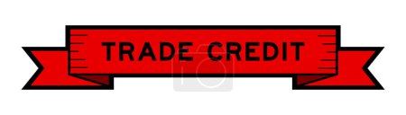 Téléchargez les illustrations : Bannière d'étiquette de ruban avec le crédit de commerce de mot en couleur rouge sur fond blanc - en licence libre de droit