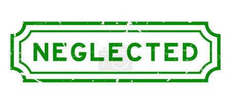 Illustration for Grunge green neglected word rubber seal stamp on white background - Royalty Free Image