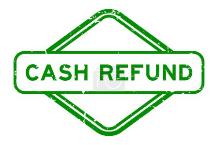 Illustration for Grunge green cash refund word rubber seal stamp on white background - Royalty Free Image