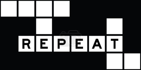 Téléchargez les illustrations : Alphabet lettre dans le mot répéter sur fond de puzzle mots croisés - en licence libre de droit