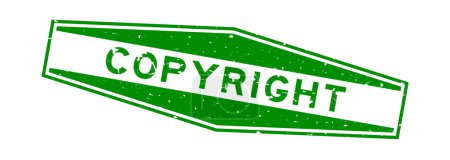 Ilustración de Grunge verde copyright palabra hexágono sello de goma sobre fondo blanco - Imagen libre de derechos