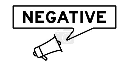 Illustration for Megaphone icon with speech bubble in word negative on white background - Royalty Free Image