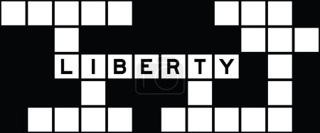 Illustration for Alphabet letter in word liberty on crossword puzzle background - Royalty Free Image