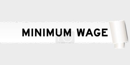 Ilustración de Fondo de papel gris rasgado que tienen palabra salario mínimo bajo parte rasgada - Imagen libre de derechos