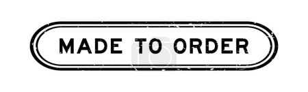 Ilustración de Grunge negro hecho a la orden sello de goma palabra sobre fondo blanco - Imagen libre de derechos