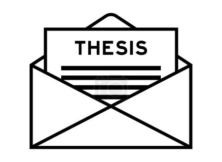 Illustration for Envelope and letter sign with word thesis as the headline - Royalty Free Image