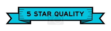 Ilustración de Banner de etiqueta de cinta con palabra calidad 5 estrellas en color azul sobre fondo blanco - Imagen libre de derechos