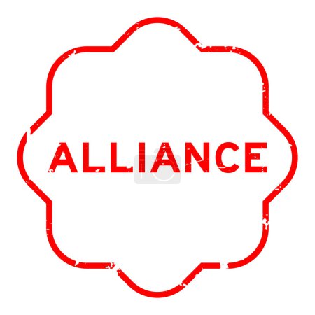 Illustration for Grunge red alliance word rubber seal stamp on white background - Royalty Free Image