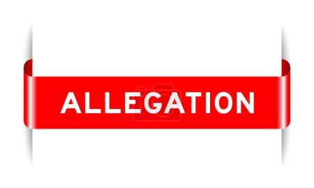 Ilustración de Banner de etiqueta insertado de color rojo con alegación de palabra sobre fondo blanco - Imagen libre de derechos