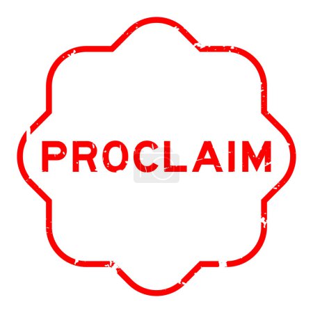 Illustration for Grunge red proclaim word rubber seal stamp on white background - Royalty Free Image