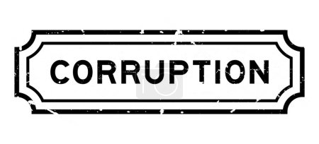 Ilustración de Grunge sello de sello de goma palabra corrupción negro sobre fondo blanco - Imagen libre de derechos