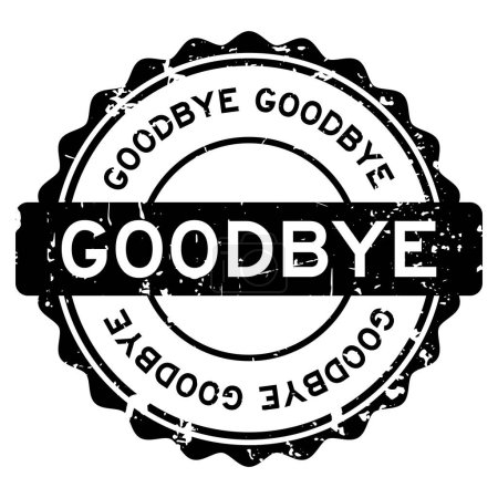 Illustration for Grunge black goodbye word round rubber seal stamp on white background - Royalty Free Image
