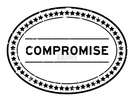 Illustration for Grunge black compromise word oval rubber seal stamp on white background - Royalty Free Image