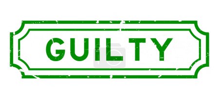 Illustration for Grunge green guilty word rubber seal stamp on white background - Royalty Free Image