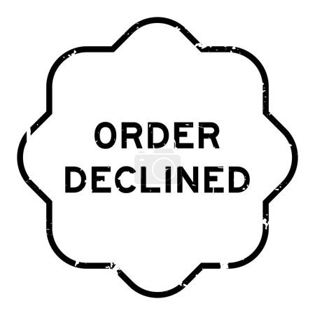 Illustration for Grunge black order declined word rubber seal stamp on white background - Royalty Free Image