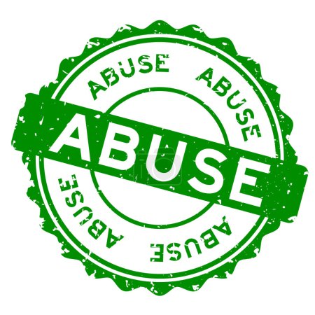 Ilustración de Grunge palabra verde abuso ronda sello de goma sobre fondo blanco - Imagen libre de derechos