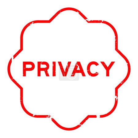 Ilustración de Grunge sello de sello de goma palabra privacidad roja sobre fondo blanco - Imagen libre de derechos