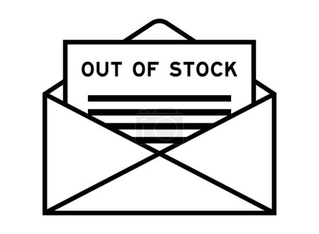 Ilustración de Signo de sobre y carta con la palabra fuera de stock como titular - Imagen libre de derechos