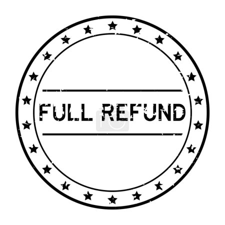 Illustration for Grunge black full refund word round rubber seal stamp on white background - Royalty Free Image