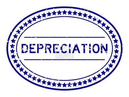 Illustration for Grunge blue depreciation word oval rubber seal stamp on white background - Royalty Free Image
