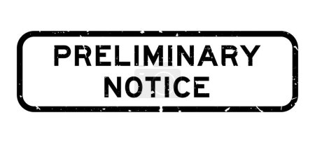 Ilustración de Grunge negro aviso preliminar palabra sello de goma cuadrado sobre fondo blanco - Imagen libre de derechos