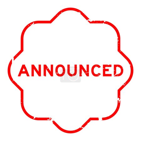 Ilustración de Grunge rojo palabra anunciada sello de goma sobre fondo blanco - Imagen libre de derechos