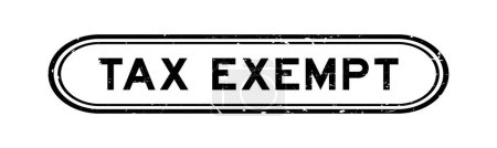 Téléchargez les illustrations : Grunge noir mot exonéré d'impôt cachet en caoutchouc timbre sur fond blanc - en licence libre de droit