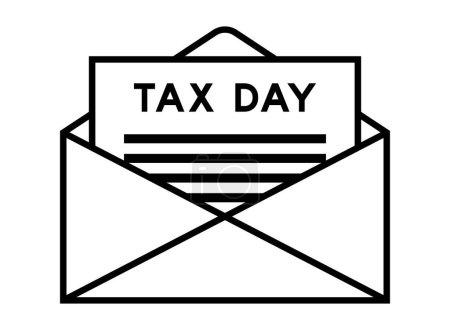 Ilustración de Firma de sobres y cartas con el día del impuesto de palabras como titular - Imagen libre de derechos