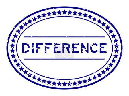 Ilustración de Grunge azul diferencia palabra sello de goma ovalada sobre fondo blanco - Imagen libre de derechos