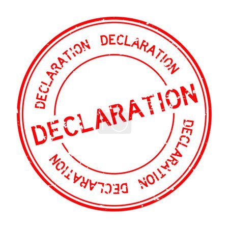 Ilustración de Grunge palabra de declaración roja sello de goma redonda sobre fondo blanco - Imagen libre de derechos