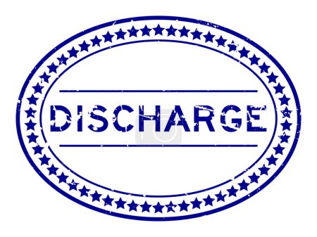 Illustration for Grunge blue discharge word oval rubber seal stamp on white background - Royalty Free Image