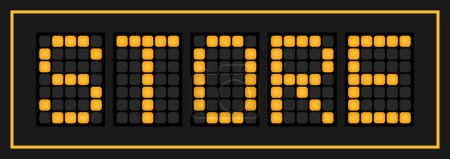 Ilustración de Banner led de color naranja en word store sobre fondo negro - Imagen libre de derechos