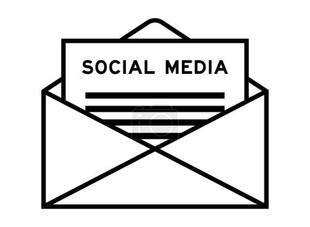 Ilustración de Signo de sobre y carta con la palabra redes sociales como titular - Imagen libre de derechos