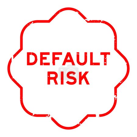 Illustration for Grunge red default risk word rubber seal stamp on white background - Royalty Free Image