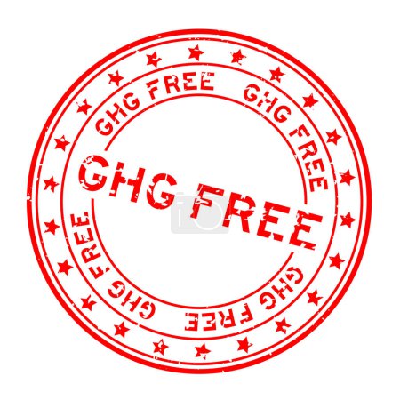 Ilustración de Grunge rojo GHG (Abreviatura de gases de efecto invernadero) palabra libre sello de goma redonda sobre fondo blanco - Imagen libre de derechos