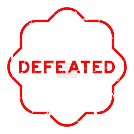 Illustration for Grunge red defeated word rubber seal stamp on white background - Royalty Free Image