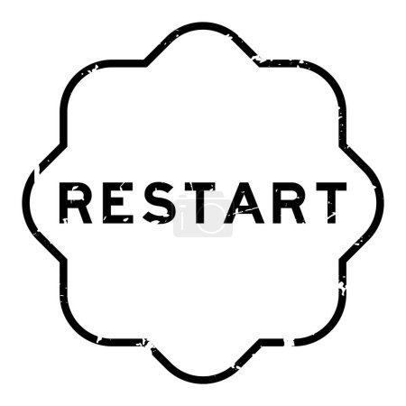 Illustration for Grunge black restart word rubber seal stamp on white background - Royalty Free Image