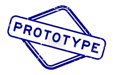 Téléchargez les illustrations : Grunge bleu prototype mot caoutchouc cachet timbre sur fond blanc - en licence libre de droit