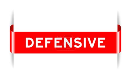 Ilustración de Banner de etiqueta insertado de color rojo con palabra defensiva sobre fondo blanco - Imagen libre de derechos