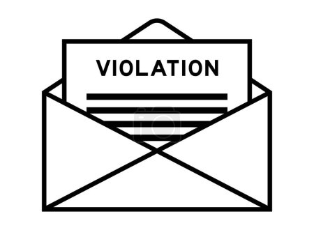 Illustration for Envelope and letter sign with word violation as the headline - Royalty Free Image