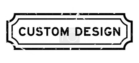 Illustration for Grunge black custom design word rubber seal stamp on white background - Royalty Free Image