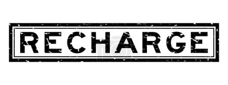 Ilustración de Grunge negro recarga palabra sello de goma cuadrado sobre fondo blanco - Imagen libre de derechos